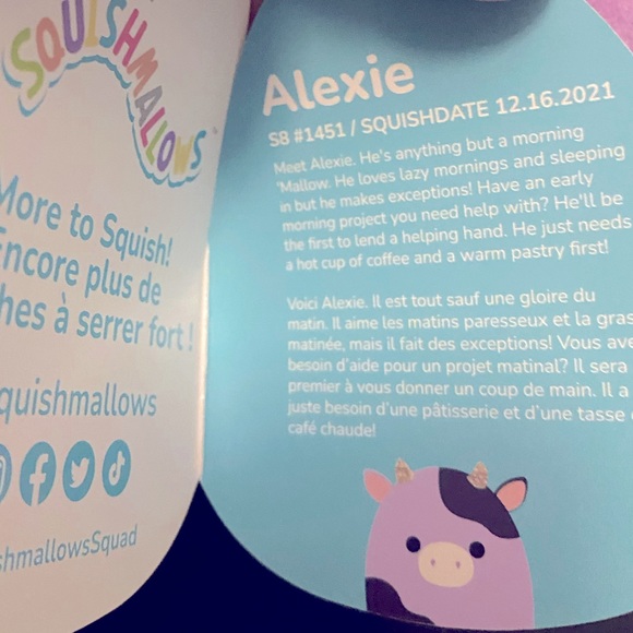 Squishmallow Alexie The Purple Cow NWT - Picture 4 of 8